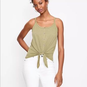 Final Sale ⚡️ Loft Button Tie Front Tank Top. Nwt